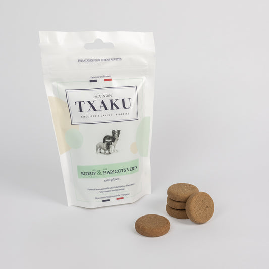 Biscuits pour chien Boeuf Haricots Verts