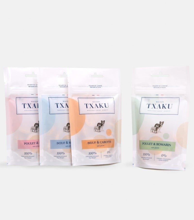 Pack Découverte : Lot de 4 sachets de biscuits pour chien - Txaku